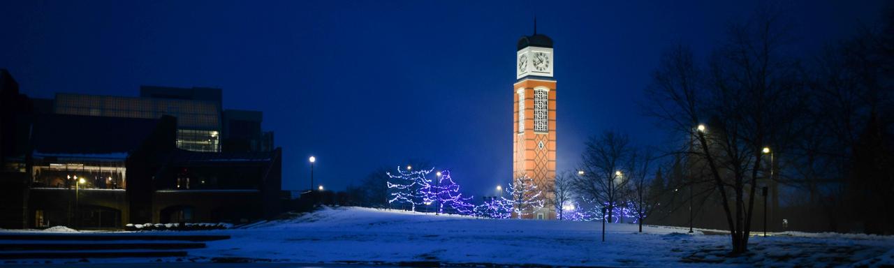 clocktower at night.